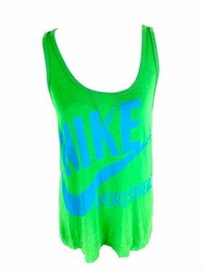 Nike Sportswear Womens Racerback Bamboo Tank Top Sz S (4-6) Green Spellout Retro